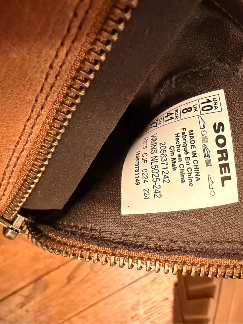 Sorel Women’s Brown Waterproof Leather Ankle Boots Size 10 Chelsea Zip